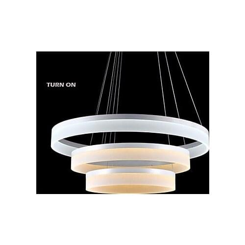 NEW Remote control Dimmer LED 54W Ring Chandelier Lights Lighting Modern Acrylic Lamps Luxurious Three Rings Fixtures