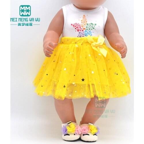 15 styles bow yarn skirt Clothes for dolls fits 43cm new born doll and American doll Christmas gifts for kids