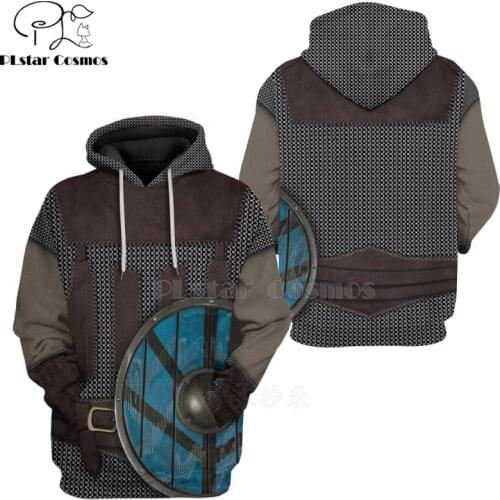 PLstar Cosmos Viking Warrior Tattoo Pullover Tracksuit casual 3D Print Zipper/Hoodie/Sweatshirt/Jacket/Mens Women style-75