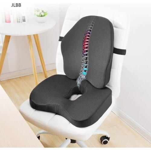 Memory Foam Lumbar Support Chair Cushion Pillow Orthopedic Seat Cushion For Car Office Back Pillow Sets Hips Coccyx Massage Pad