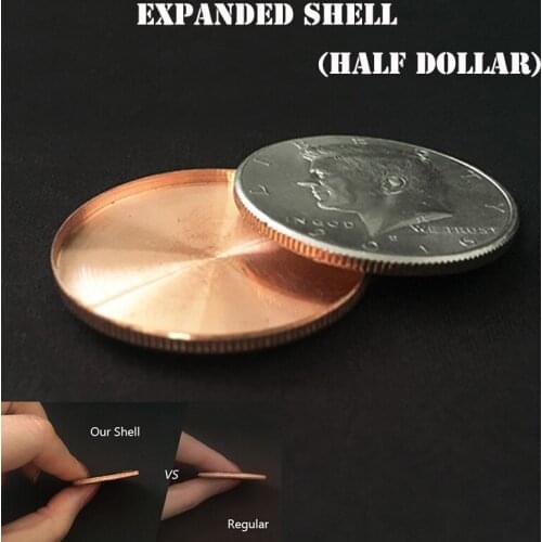 Expanded Shell (head, Half Dollar) Magic Tricks Stage Close Up Magia Coin Appearing/Vanishing Magie Illusions Gimmick Props