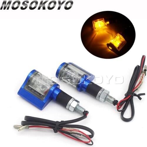 2pcs Universal Motorcycle Amber LED Turn Signal Blinker Light Aluminum Alloy Indicator Lamp for YAMAHA HONDA DUCATI KAWASAKI