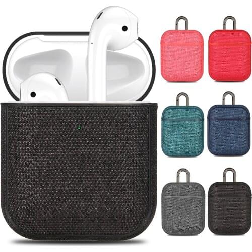 Universal Incase Canvas Headset Cover Cloth Pattern Protective Cover For Airpods 1/2 Leather Bluetooth-compatible Headset Shell