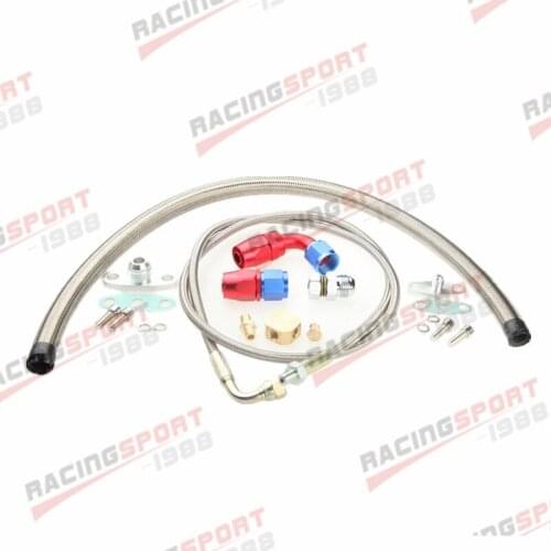 Universal Turbo Oil Line Kit Feed + Return Drain 4AN 10AN T3 T4 T76 Oil Pan Plug
