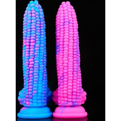 Vegetable Corn Liquid Silicone Anal Masturbator Sex Toys for Couples Dildo Suction Cup Penis Thrusting Womens dildo anal plug