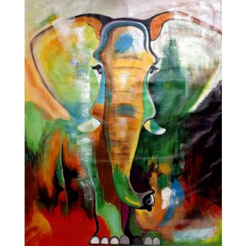 Animal Elephant oil painting hand painted oil on canvas for home decoration
