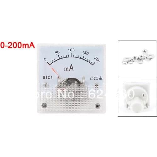 1 x DC 0-200mA 20mA 30mA 50mA 100mA 500mA 300mA Analog Panel AMP Current Meter Ammeter Gauge Amperemeter 91C4