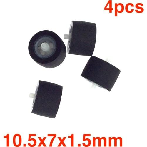 10.5x7x1.5mm pinch roller Audio Belt Pulley Tape Recorder Cassette deck rubber Wheel with axis for SONY Panasonic Stereo player