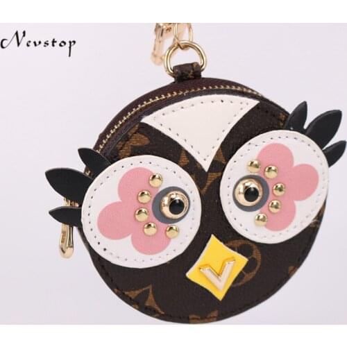 2019 Cute Fluffy Owl Keychain Rex Rabbit Fur Pompoms Key Chain Fur Pom Pom Keychain Bag Charm Car Pendant Key Ring Holder
