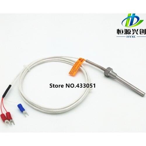 Free shipping,PT100 RTD temperature sensor(resistance temperature detect) PT 1/4'' Thread (2meter) L 100mm