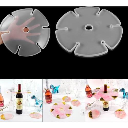 Wine Glass Holder Silicone Resin Mold Bottle Shelf Storage Glass Irregular Tray Epoxy Resin Mold Coaster DIY Home Decoratio Mold