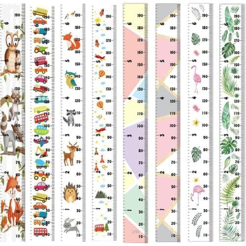 Flamingo Bus Leaf Pattern Kids Height Measurement Chart Children Growth Wall Hanging Cute Home Decorartion