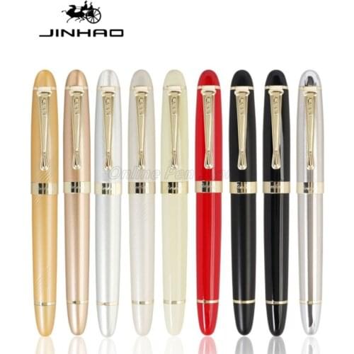Jinhao 450 Metal Roller Ball Pen Gold Trim Refillable Professional Office Stationery Writing Accessory