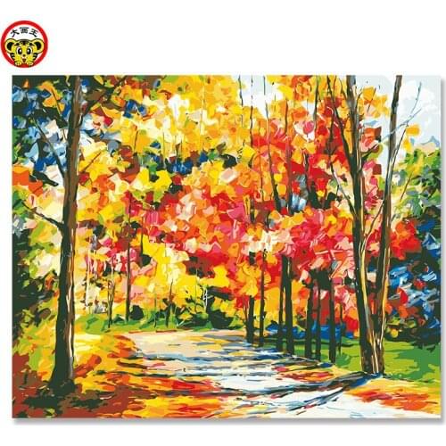 Painting by numbers art paint by number Mangrove countryside path view living modern romantic