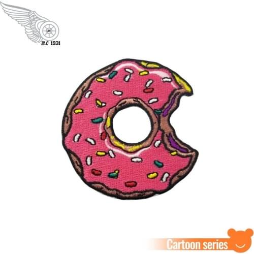 HOT SALE Cute Colourful Sweet Donut Embroidery Patch Iron Sew On Badge For Jackets Jeans Shirts Clothing Decor Free Shipping