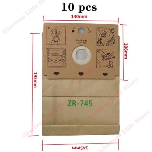 10pcs Dust Bag ZR745 fit for Rowenta Vacuum Cleaner Paper Bag RS068 RS007 RS005 RS035 RS063 Vacuum Cleaner Parts