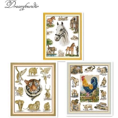 The king of animals cross stitch kit 18ct 14ct 11ct count printed canvas stitching embroidery DIY handmade needlework