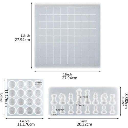 Chess Kit DIY International Chess Pieces Checkers Checkerboard Silicone Mould