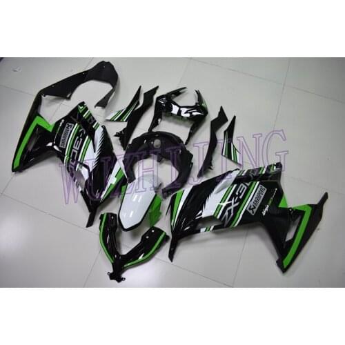 Fairings EX300 13 14 Abs Fairing Zx300r 2016 Black Green White Fairings Zx300r 2013 - 2017