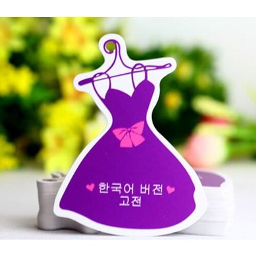 Wholesale Custom Women Dress Shaped Recycled Paper Card Hang Tag with string