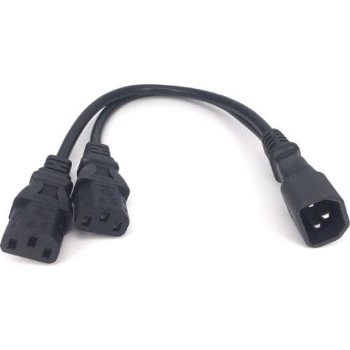 1.5M 150CM Power Y Type Splitter Adapter Cable Single IEC 320 C14 Male to Dual C13 Female Cord for Computer host display
