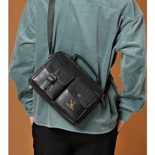 New Brand Men PU Leather Shoulder Messenger Bag Mens Handbag Vintage Crossbody Bag Tote Waterproof Travel Business For Man Bag