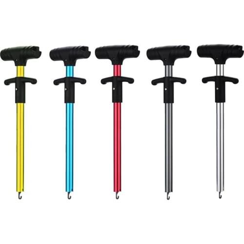 Portable Hooks Decoupling Remover Device T-shape Handle Portable Fish Hook Tools Aluminum Alloy Fishing Accessory Random Color