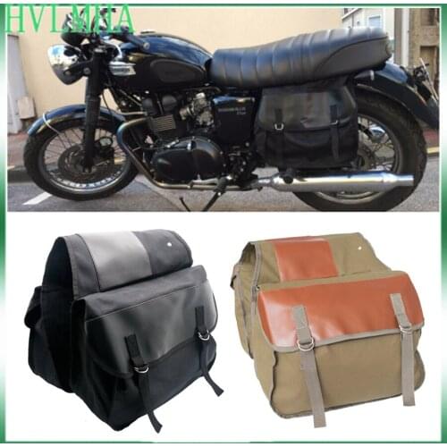 Motorcycle Side Bag Vintage Bag Waterproof Saddle Bag for Bicycle Tail Bag Bike Luggage Bag Oil Wax Canvas Bags Men