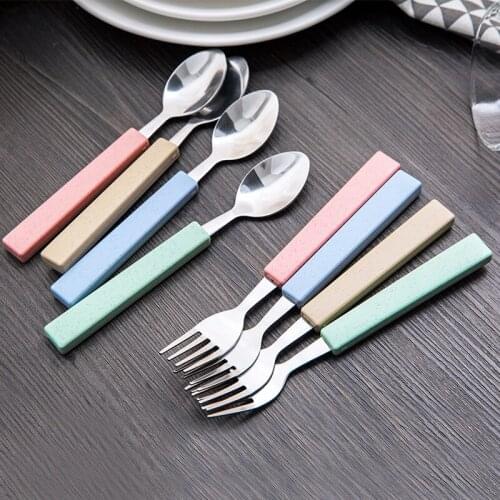 1pc Stainless Steel Spoon And Fork Creative Home Tableware Dessert Fork Dinnerware