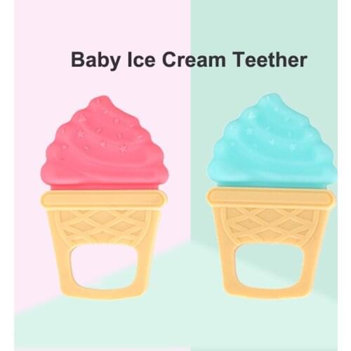 Food Grade Silicone Teether Ice Cream Baby Teethers Eco-friendly Infant Tooth Bites Toys Chew Pendant Silicone Teethers 1PC