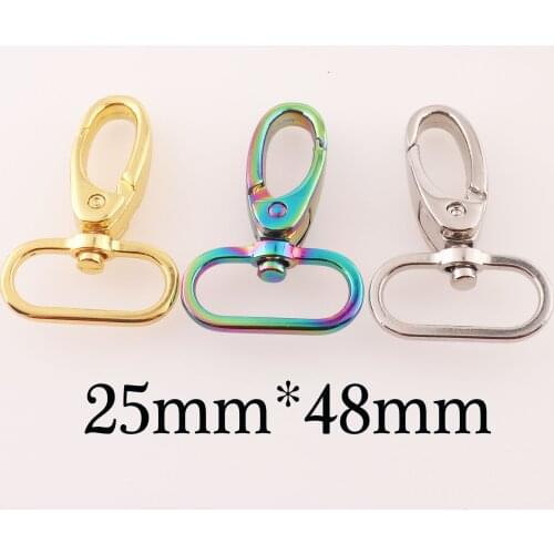 10 PCS Gold/Rose gold/Rainbow Lobster Swivel Clasps,Hook Claws Carabiner Snap Buckle Gate Bag,Purse Strap,Handbag Snap-25MM