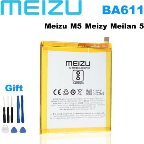 Meizu 100% Original 3070mAh BA611 Battery For Meizu M5 Meizy Meilan 5 Phone Lastest Produce High Quality Battery+Tracking Number