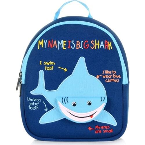 2019 Fashion 3D Open Mouth Shark Kids School Backpacks Anti Lost Toddler School Bag Cute Animals Children Book Bags