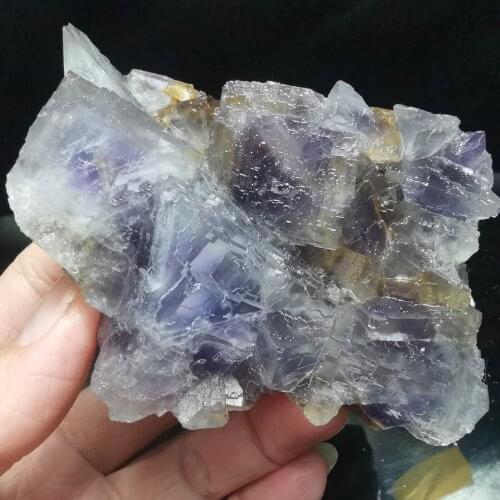 206.9gNatural purple fluorite mineral symbiosis specimen crystal healing energy home decoration QUARTZ GEM