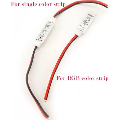 3 Keys Controller DC 12V Mini LED Strip RGB Single Color For SMD 3528/5050/5730/5630/3014 LED Strip Lights DC 12V