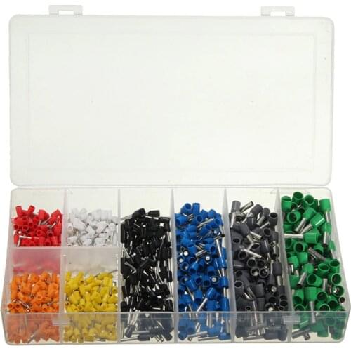 800pcs/set Mixed Copper Wire Crimp Connector Insulated Cord Pin End Tube Terminal Tool Kit Set AWG 10-22