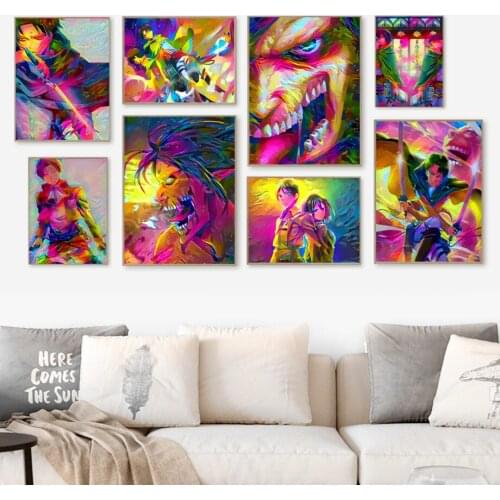 Anime Attack on Titan Home Decor Decoration Wall Poster HD Painting Picture Artwork Printed For Home Bedroom Living Room Kidroom