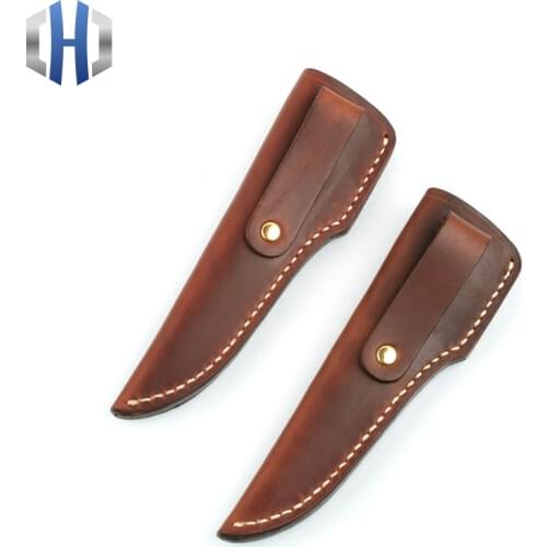 EDC Handmade Leather Sheath Scabbard Nordic Mini Hunting Knife Integrated Sheath