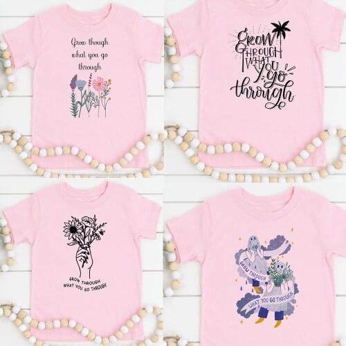 Grow Through What You Go Through Tshirt kids Causal T-shirt Graphic Tees Clothes Hipsters Grunge Tops outfit