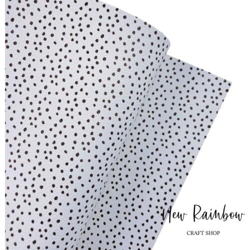New Rainbow 30x138cm/roll Black Small Dots Polka Faux Leatherette For Homedocor, Hairbows, Earrings, Clips, Crafts Making