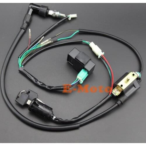 Ignition Coil CDI Spark Plug Electric Wiring Harness SET For 50cc 70cc 90cc 110cc 125cc ATV Mini Quad Bike