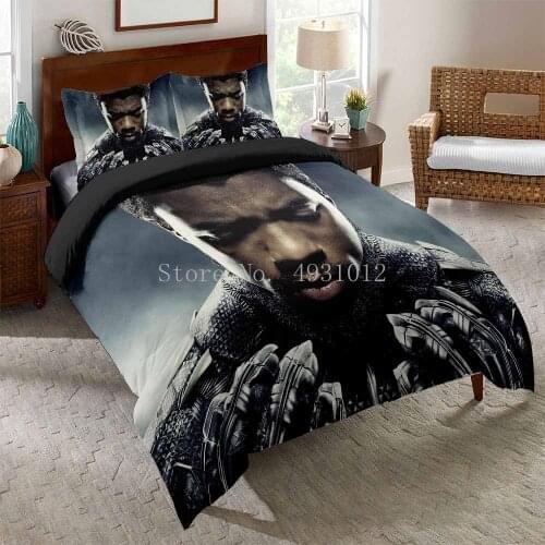 The Avengers Black Panther Bedding Sets Twin Size Hero Quilt Duvet Covers set for Kid Bedroom Boys 3d Print Home Bed Textile