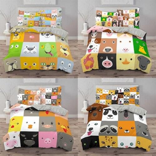Animal Avatar Bedding Set 2/3Pcs Duvet Cover & Pillowcase(s) 3D Printed Quilt Cover Home Textile Gift