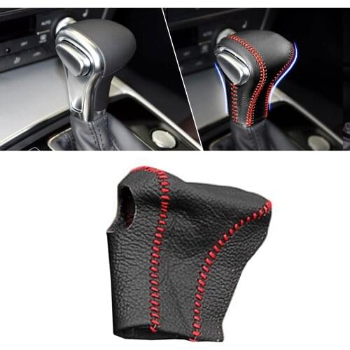 Muchkey Leather Gear Knob Stick Covers AT For Audi Q7 2012-2015 A5 2012-2016 Q7 2009 2010 2011 2012 2013 2014 Non-Slip Automatic