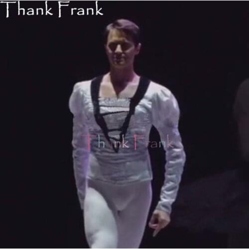 Swan Lake Male Prince Ballet Top Custom Made Men Long Sleeve Dance Costume Boys Velvet Ballet Suit Tunic Costumes Dancewear C579