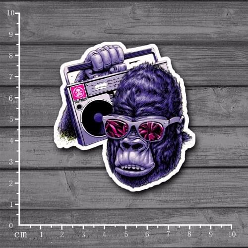 Music Gorilla Notebook On Laptop Stationery Stickers For Notebook Bike Luggage Box Shoes Graffiti Waterproof Stickers[Single]