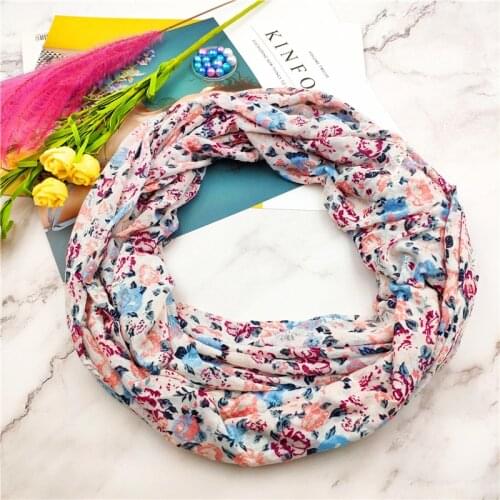 2019 new fashion Women floral Infinity Scarf ring scarf snood Loop Neckerchief spring summer autumn