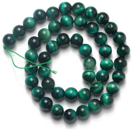 Wholesale Natural Green Tiger Eye Stone Beads Round Loose Beads Needlework for Jewelry Making DIY Bracelet 4 6 8 10 12 14mm