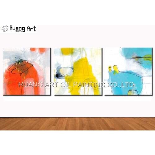 Wholesale Cheap Hand Painted Bright Color Painting on Canvas Modern Various Shapes of Abstract Picture For Living Room Wall Art