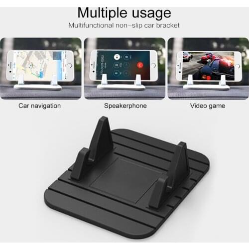 Portable Universal Soft Silicone Anti Slip Mat Car Mobile Phone Durable Holder Adjustable Mount Stand For IPhone6 7 GPS Xiaomi